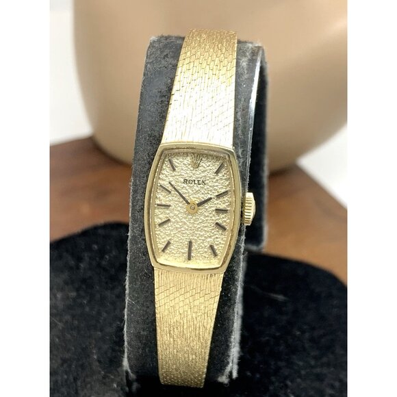 Rolex Women's Watch Vintage Cocktail 14k Yellow Gold Manual Wind Petite 13mm - Picture 1 of 16